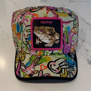 GOORIN BROS THE FARM Trippin’ Colorful Hat with Frog Patch one size new with tag